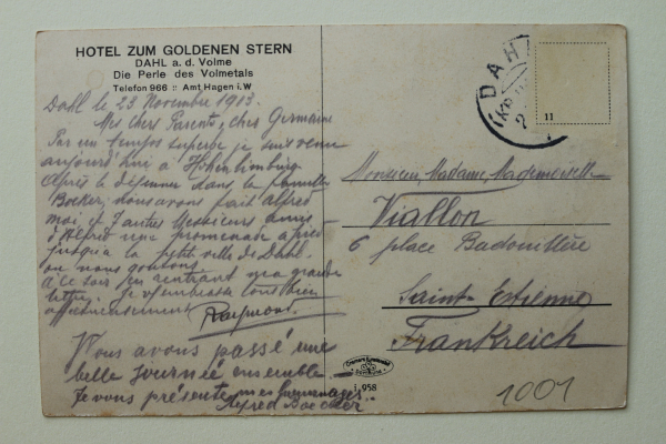 Ansichtskarte AK Dahl an Volme 1913 Hotel zum goldenen Stern Straße Biergarten Architektur Ortsansicht NRW